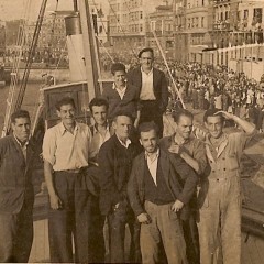 Ponteo. Herminio (2º por atrás) y Agustín (2º delante)