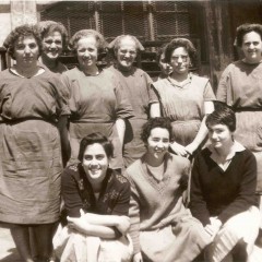 Delfina Mosquita, Lola Macarra, Benita Xixona, Ramona Pacha, Basilia Solis, Generosa, Milita Cabomar, Manoli y Eulalia (estudiantes SEU)